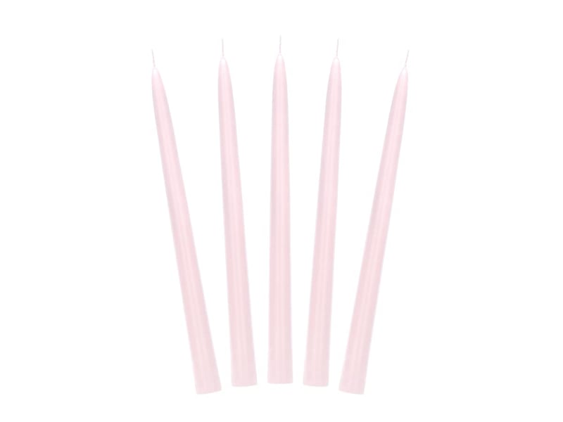  Partydeco skmat-081 lot de 10 bougies de table, conique vers le haut, rose clair, mat, 24 cm  - Conforama A