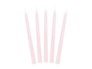 Partydeco skmat-081 lot de 10 bougies de table, conique vers le haut, rose clair, mat, 24 cm
