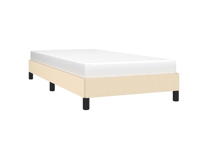  Lit simple- lit adulte -  cadre de lit sans matelas crème 80x200 cm tissu  - Conforama B