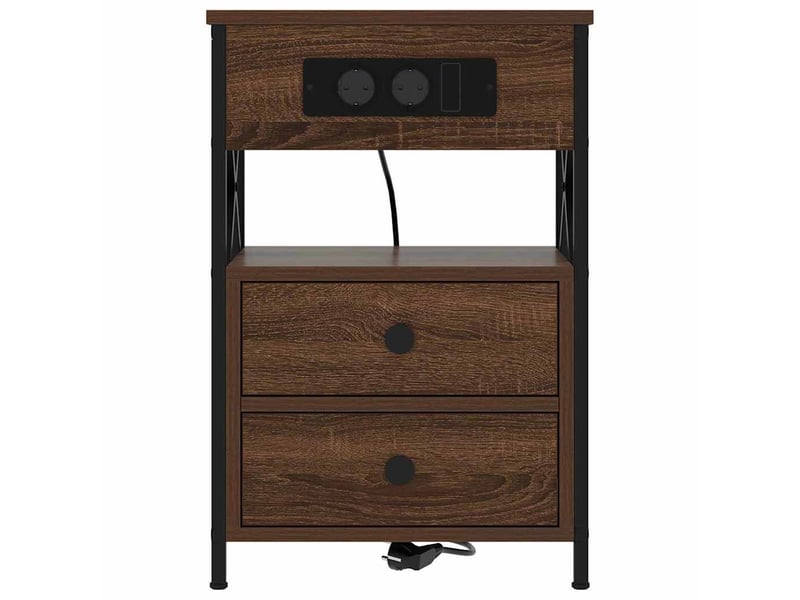 Table de chevet - cabinet de chevet - table de nuit 2 pc chêne brun 40 x 31 x 60 cm - Conforama E