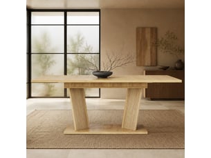 Table à manger extensible,160x80x76 cm,mdf,naturel et marron clair
