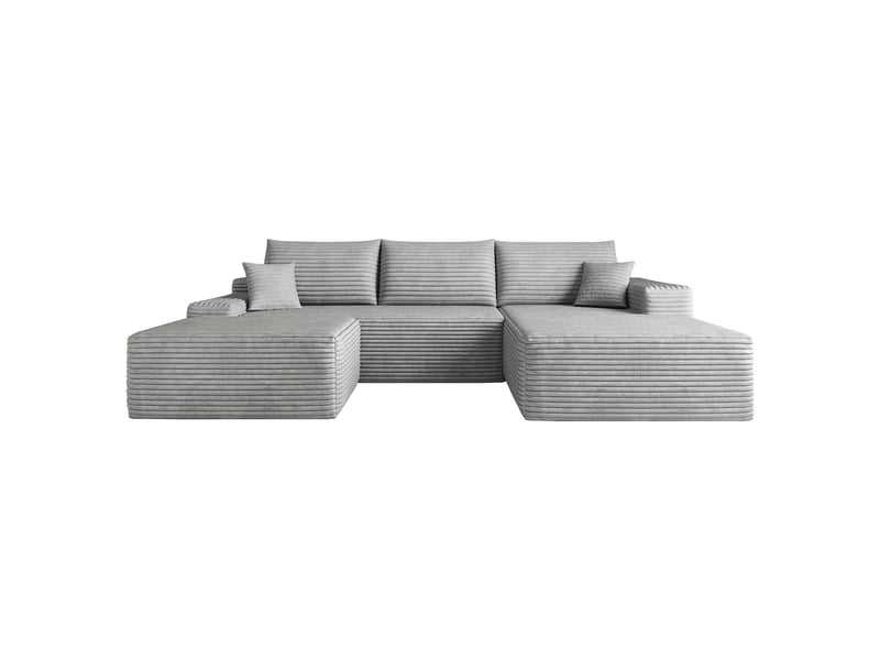  Canapé modulable d’angle gris 270 x 175 cm en tissu, assise profonde, compressé, sans montage, salon W3428S00114 - Conforama A