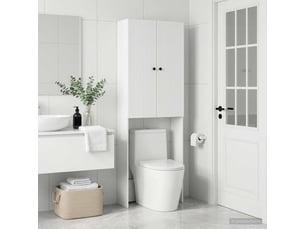 Armoire de toilette, meuble de toilette ede blanc 66x25.5x190 cm