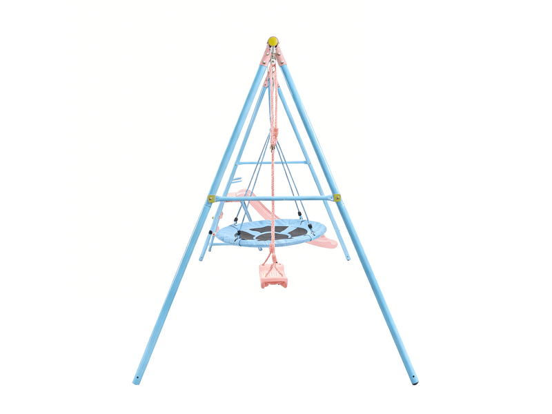 Portique xns107 avec 2 balançoires et toboggan, aire de jeux extérieure pour enfants - Conforama D