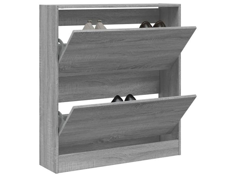  Meuble à chaussure, armoire à chaussures sonoma gris 80x21x87,5cm bois d'ingénierie  - Conforama B