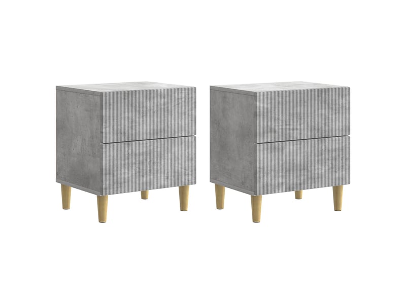 Table de chevet 2 pièces gris béton 43 x 34,5 x 48 cm - Conforama B