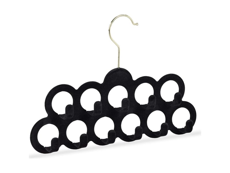  Cintre porte foulards, cintre écharpes cravate ceinture velours, crochet rotatif 360° antidérapant, 11 trous  - Conforama A