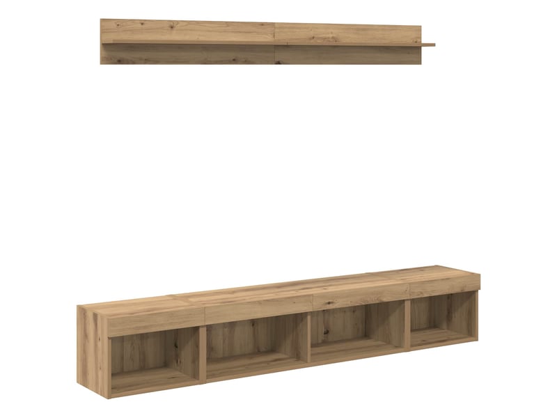 Ensemble de meuble tv - banc tv - meuble de rangement mural 5 pcs chêne artisanal - Conforama A