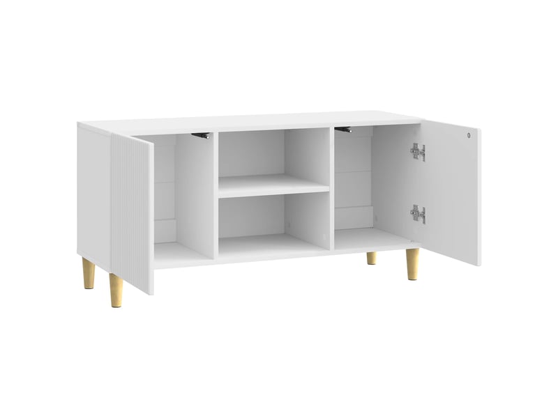  Meuble tv - banc tv - meuble de rangement 102 x 34,5 x 50 cm blanc brillant bois d'ingénierie  - Conforama E