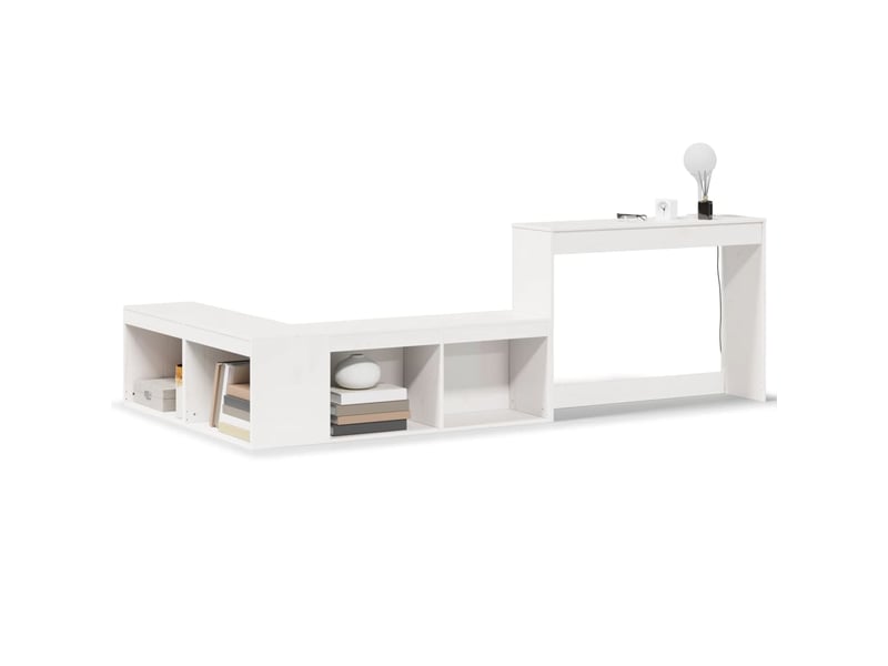  Table de chevet - cabinet de chevet - table de nuit avec bureau blanc bois de pin massif  - Conforama A