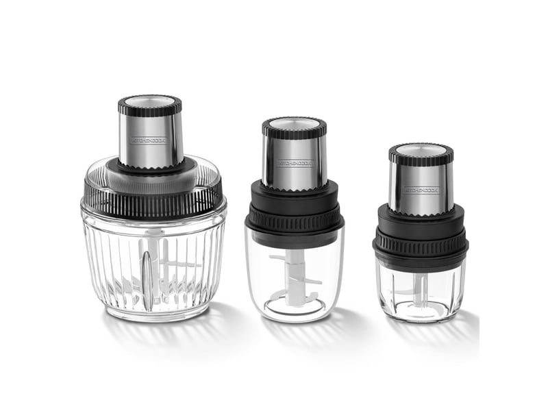  Kitchencook - 1.2.3 - hachoir électrique 3 en 1 - 400w - 3 bols en verre - 2 vitesses  - Conforama B