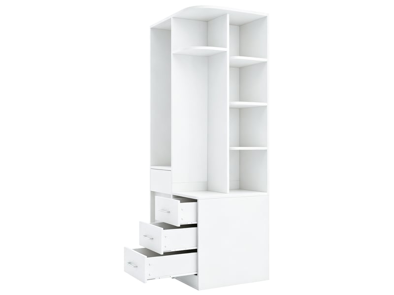  Armoire 70x55x175 cm avec tiroirs mdf blanc  - Conforama A