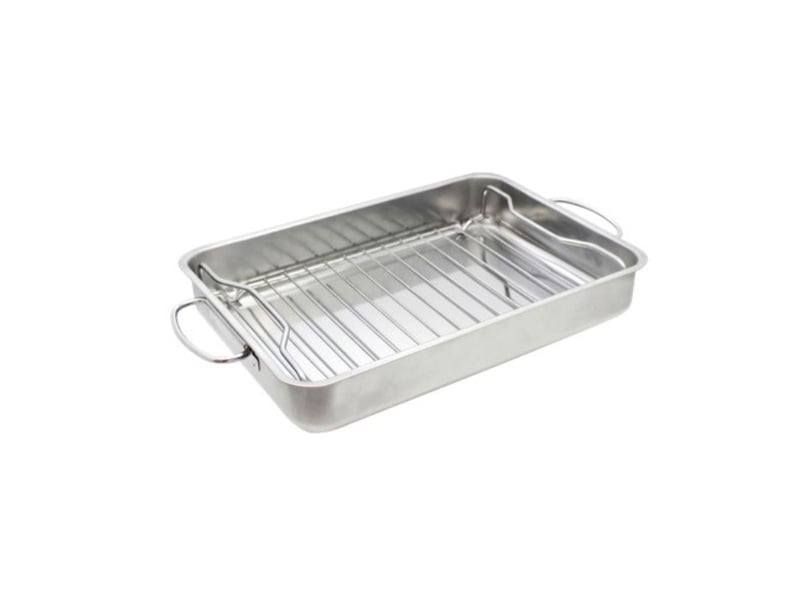 Plat à four acier inoxydable avec grille elo edition red 5343426 - Conforama A