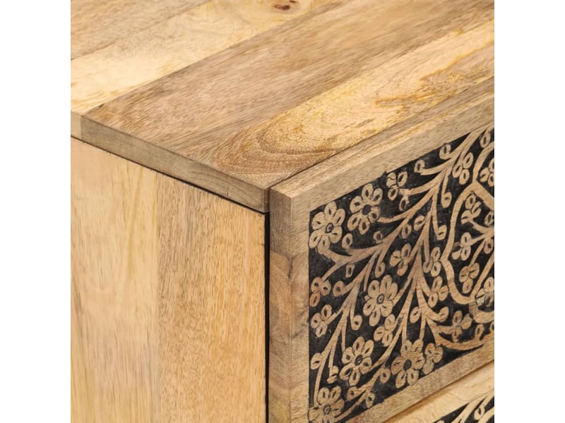  Tables de chevet 2 pièces 40x33x46 cm bois de manguier solide  - Conforama A