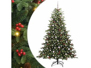Sapin de noël - arbre de noël artificiel vert 240 cm pvc, métal et plastique