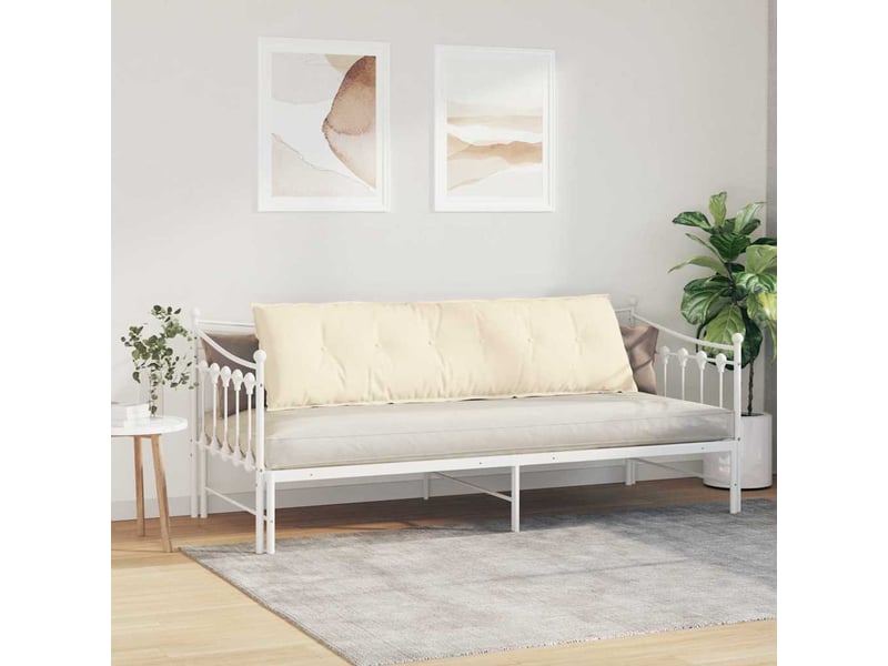 Coussin de dos, coussin de dossier crème 180 x 50 cm tissu en velours côtelé cf54625 - Conforama D