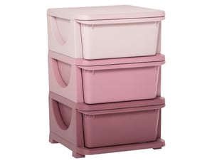 Commode à 6 tiroirs pour enfants de 3 à 6 ans, bords arrondis, meuble de rangement pour jouets en polypropylène, 37 x 37 x 56,5 cm, rose