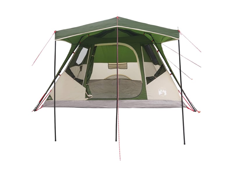  Tente de camping, tente familiale vert 6 personnes polyester et acier  - Conforama D