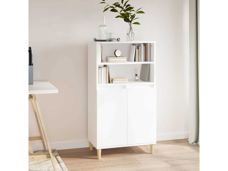  Buffet haut - bahut - meuble de rangement blanc 60x36x110 cm bois d'ingénierie  - Conforama B