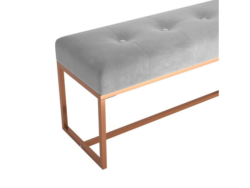  Banc chambre, banc de lit gris 110x36x45 cm velours  - Conforama E