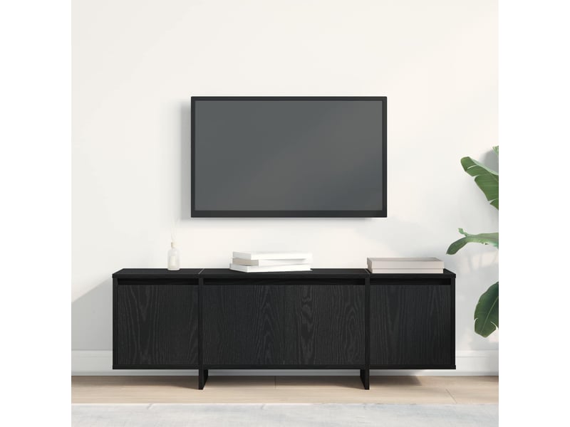  Meuble tv - banc tv - meuble de rangement 120 x 30 x 40,5 cm chêne noir bois d'ingénierie  - Conforama B