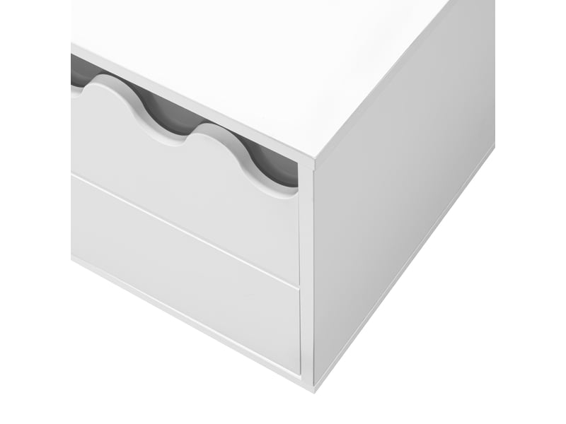  Meuble tv blanc 170 cm 4 portes design vague - rangement moderne salon 60 kg  - Conforama W