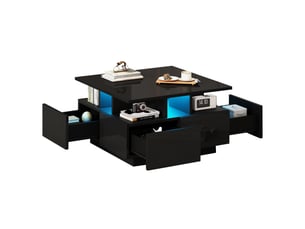 Table basse carré(e) coloris noir <strong>HAUSS SPOLE</strong> <strong></strong> - 70 cmx70 cm