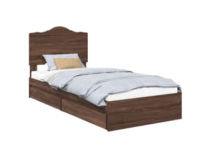 Lit avec rangement 70x190 cm coloris marron