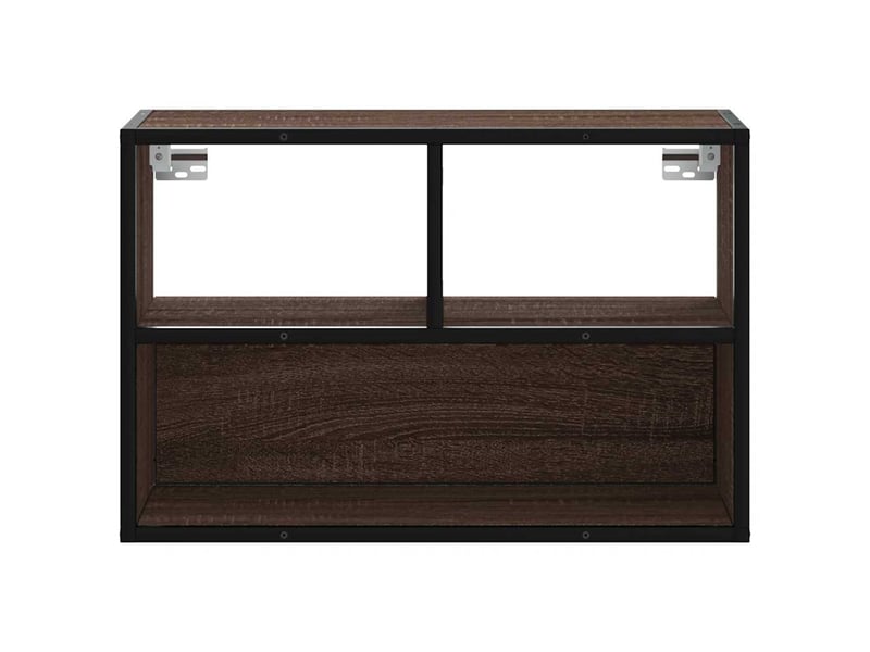  Meuble tv - banc tv - meuble de rangement chêne brun 60x31x39,5 cm bois d'ingénierie et métal  - Conforama D