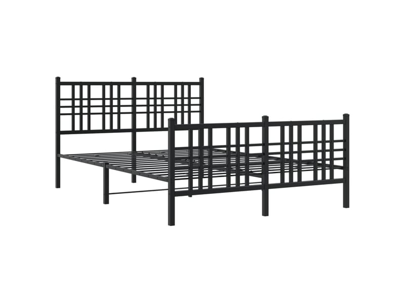  Lit double- lit adulte -  cadre de lit métal sans matelas avec pied de lit noir 120x190cm  - Conforama B