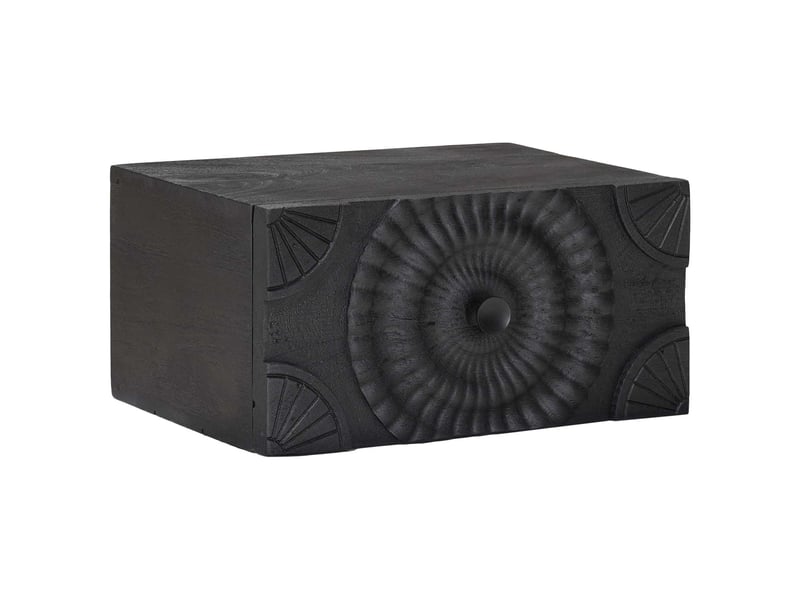 Table de chevet faite main noir 40 x 30 x 20 cm  - Conforama A