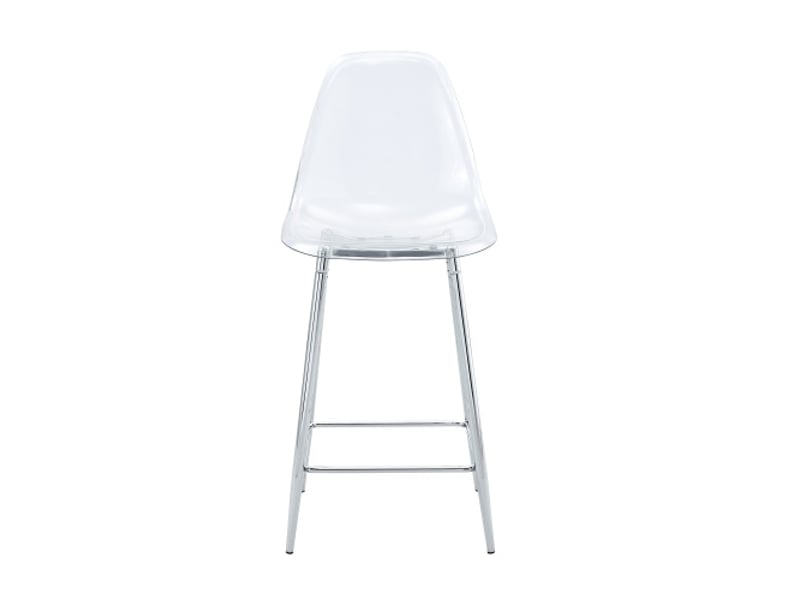 Tabourets de bar transparents - lot de 2 - cadres métal argenté et noir doré - design moderne cuisine et salle à manger - Conforama A