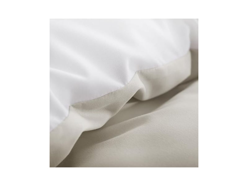  Housse de couette 140x200 réversible avec taie d'oreiller 65x65 cm beige blanc - parure de lit 140 x 200 adulte personne microfibre couette avec fermetures éclair  - Conforama D