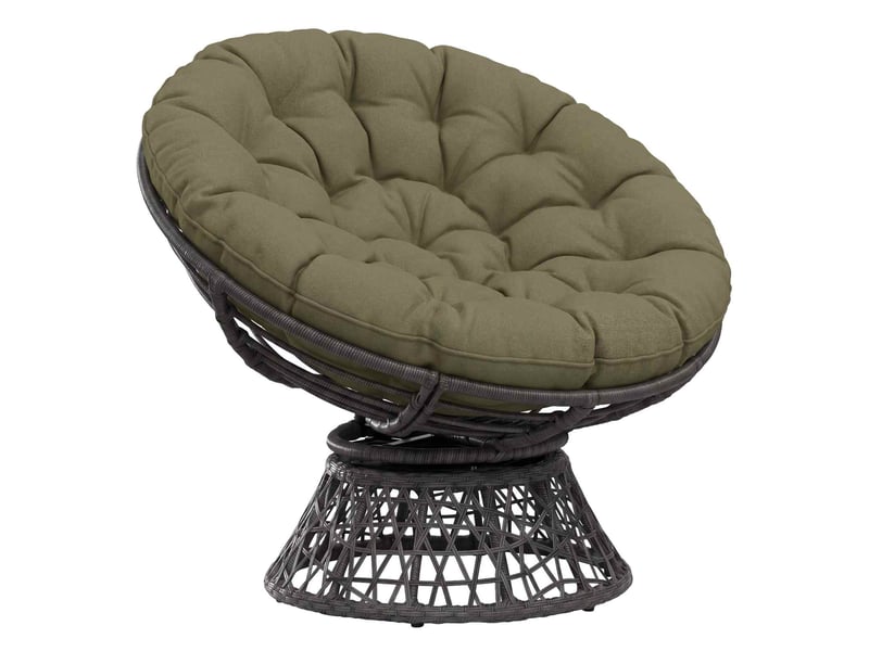  Coussin de chaise papasan, coussin d'assise vianen 100 % polyester vert olive cf54252  - Conforama C