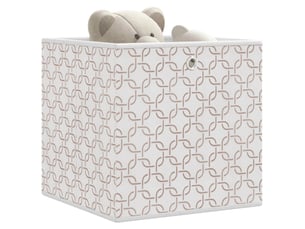 Boîtes de rangement pliables 10 pcs crème tissu intissé