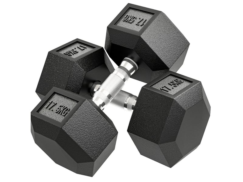  Lot de 2 haltères 35 kg métal noir  - Conforama A