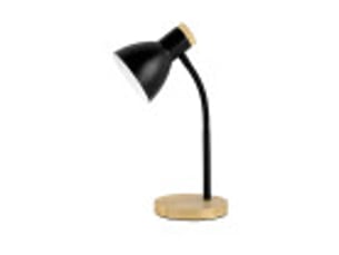 Lampe de bureau fabrilamp epiro 1 x e27 noir hêtre 40 x 15 x 15 cm bras flexible