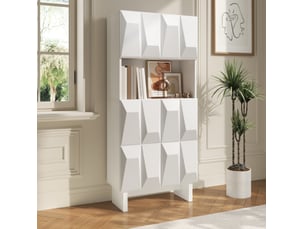 Vitrine coloris blanc 1 étagère(s) <strong>WISHDOR</strong> <strong></strong> - 60.5 cmx135.5 cm