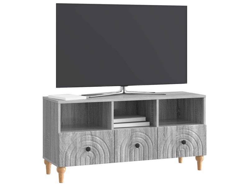  Meuble tv - banc tv - meuble de rangement 102 x 34,5 x 50 cm gris sonoma bois d’ingénierie  - Conforama C