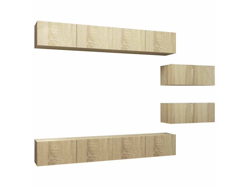  Ensemble de meuble tv - banc tv - meuble de rangement 6 pcs chêne sonoma bois d'ingénierie  - Conforama A