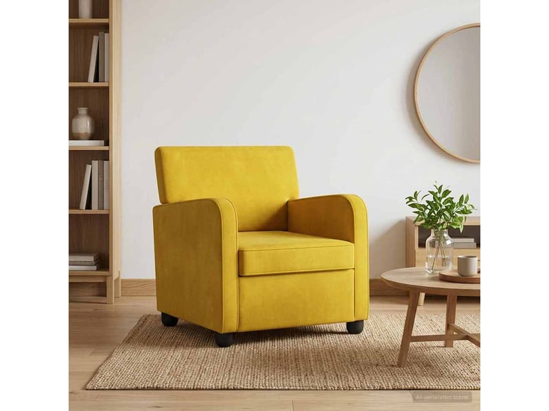  Vidaxl fauteuil jaune velours  - Conforama B