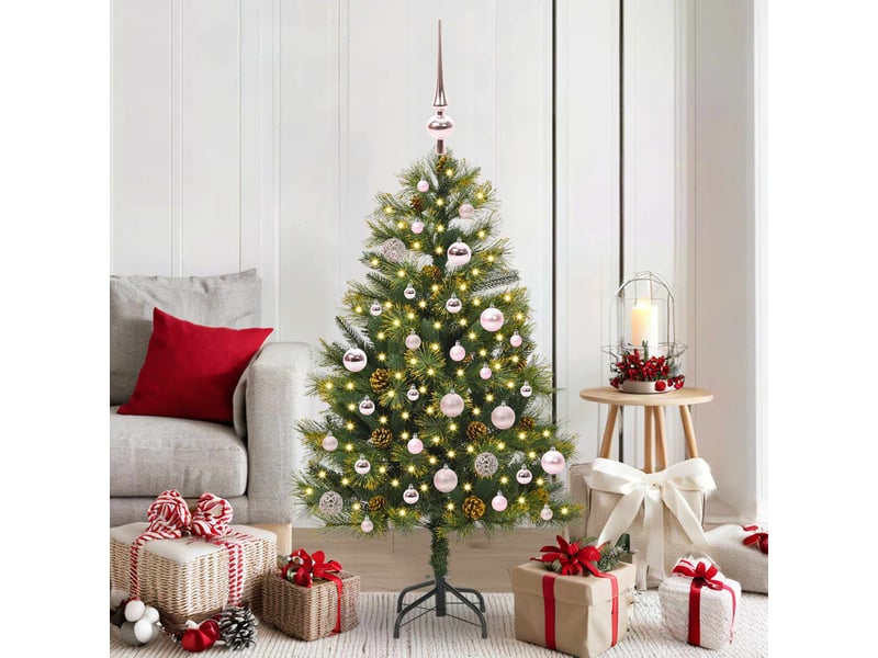  Sapin de noël artificiel, arbre de noël avec branches pliables et cônes 150 cm shl5936  - Conforama B