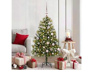 Sapin de noël artificiel, arbre de noël avec branches pliables et cônes 150 cm shl5936