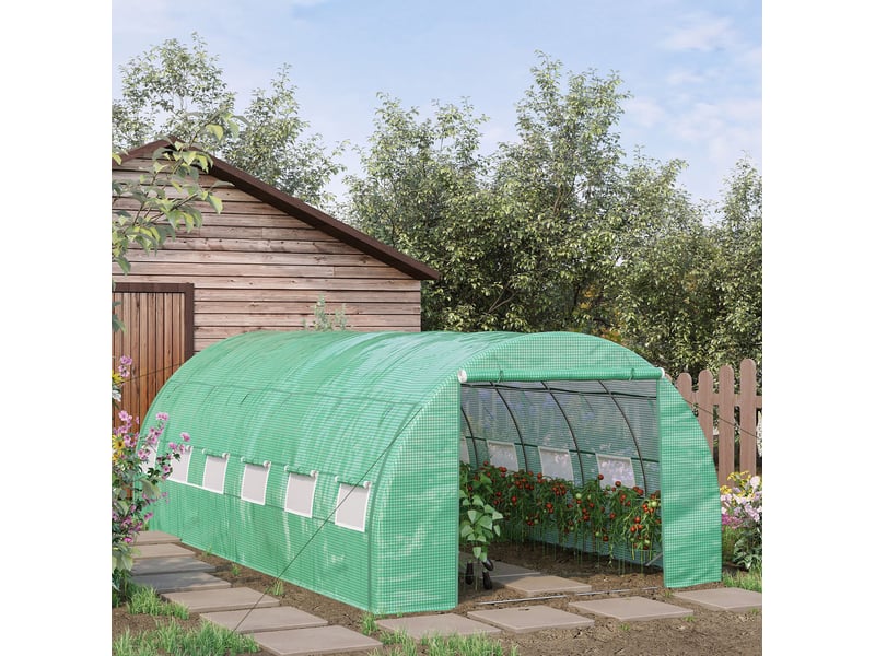  Serre tunnel 597x300x200 cm protection uv métal vert  - Conforama B