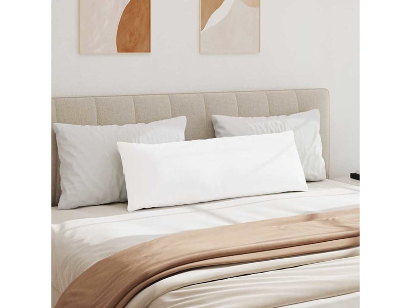 Lot de 2 coussins de canapé, coussins décoratifs tissu blanc 120 x 40 cm cf58761 - Conforama D