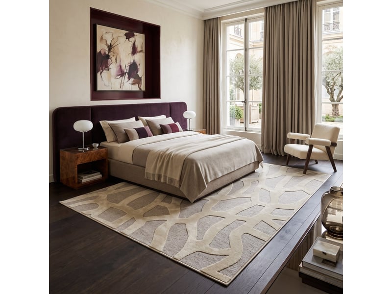  Tapis relief graphique beige 160x230  - Conforama E