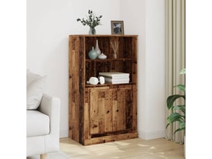 Buffet haut - bahut - meuble de rangement vieux bois 60x35,5x103,5 cm bois d'ingénierie