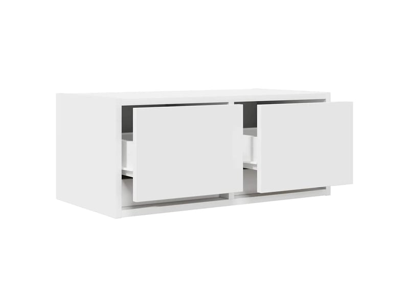  Lot de 2 meuble tv bas salon blanc 60x31x25,5 cm bois d'ingénierie shl52777  - Conforama D