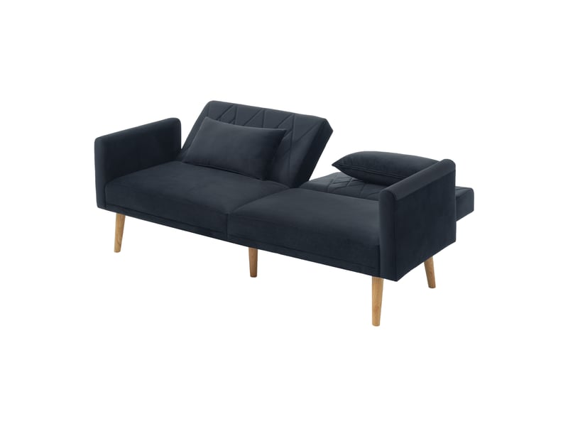  Canapé convertible en tissu velours, canape 2 places,avec fonction couchage,petit canapé,180x75x82cm,noir VIPhome - Conforama D