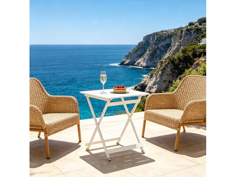 Table de camping pliante 50,5x47x59,5 cm – argenté – légère, portable et charge jusqu'à 25 kg - Conforama D